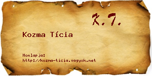 Kozma Tícia névjegykártya